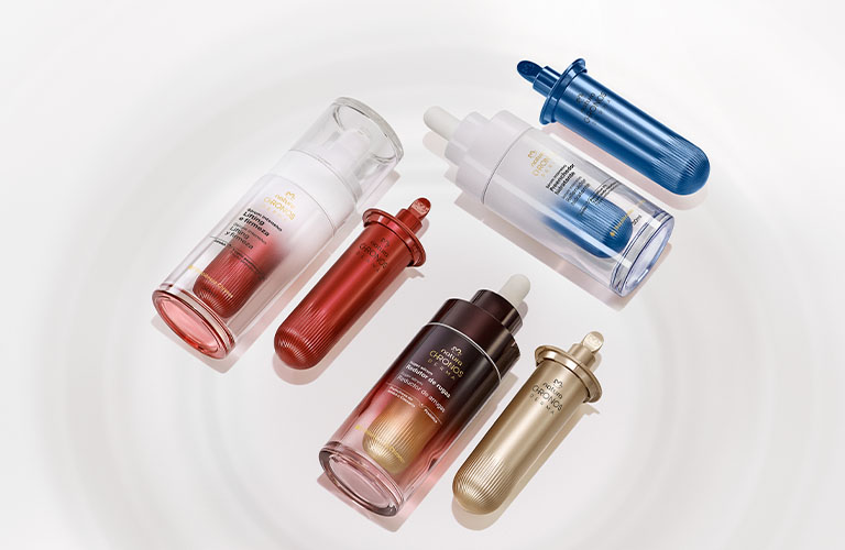 seis productos de la línea Chronos Derma